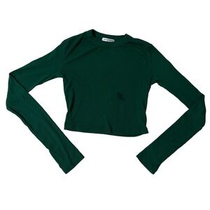 Cotton citizen green long sleeve crop top size Small